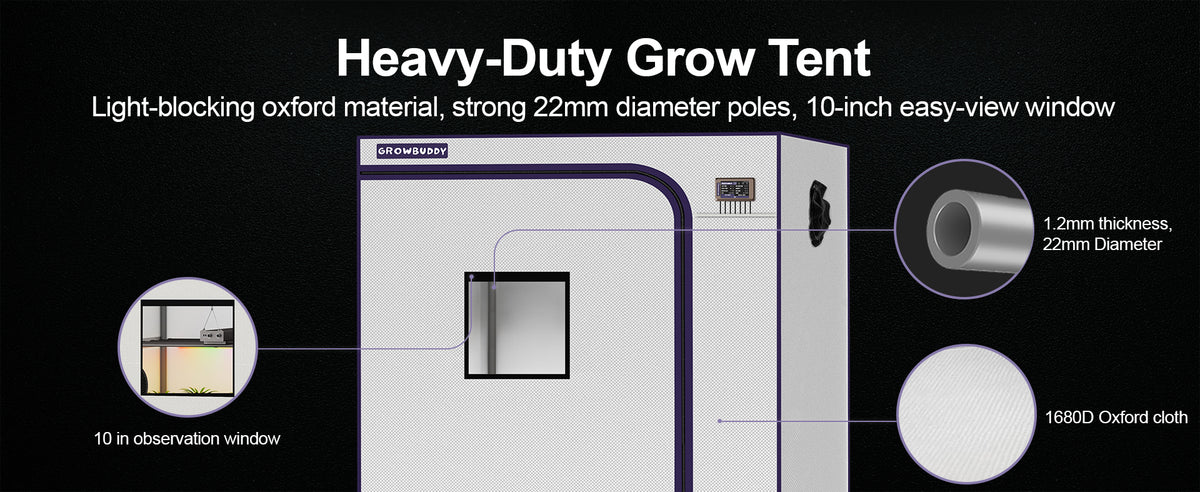 Growbody 60''*30''*80'' (5×3) 1680D Indoor Grow Tent: Hydroponic, Climate Control, Optimal Growth